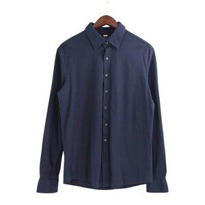 Projek Raw Mens Medium 24/7 Flex Shirt Long Sleeve Button Up Shirt Navy Blue